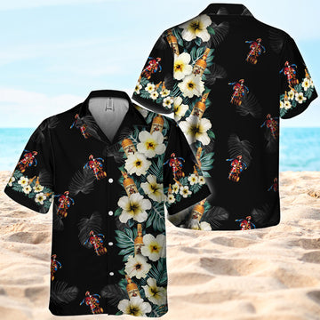 Captain Morgan Tropical Floral Hawaiian Shirt