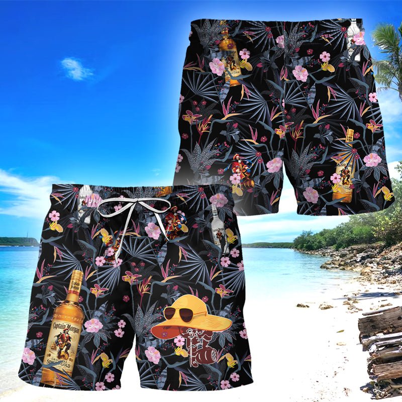 Captain Morgan Floral Summer Swim Trunks - VinoVogue.com