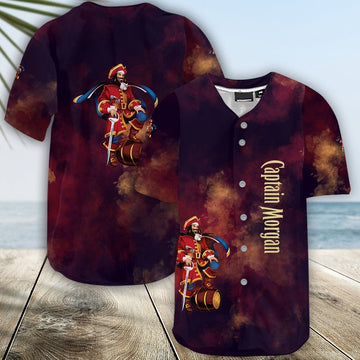 Captain Morgan Colorful Smoke Jersey Shirt - VinoVogue.com