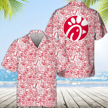 Chick - fil - A Summer Doodle Art Hawaiian Shirt - VinoVogue.com