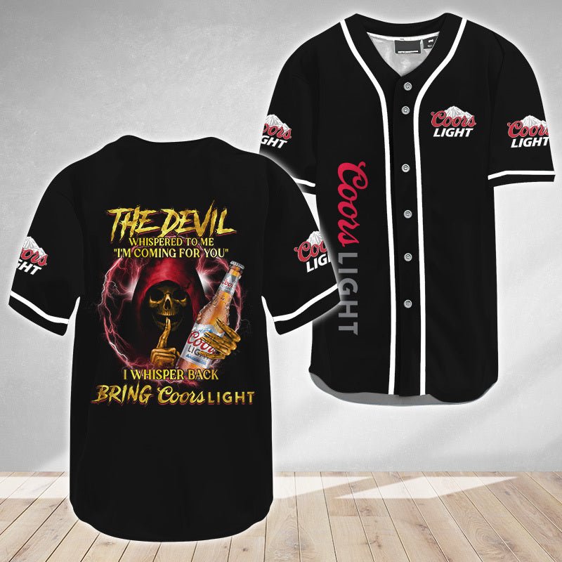 The Devil Whispered Coors Light Baseball Jersey - VinoVogue.com