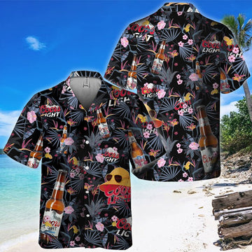 Coors Light Floral Summer Hawaiian Shirt - VinoVogue.com