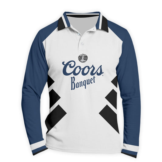  Coors Banquet Bold Line Golf Long Sleeve Polo Shirt