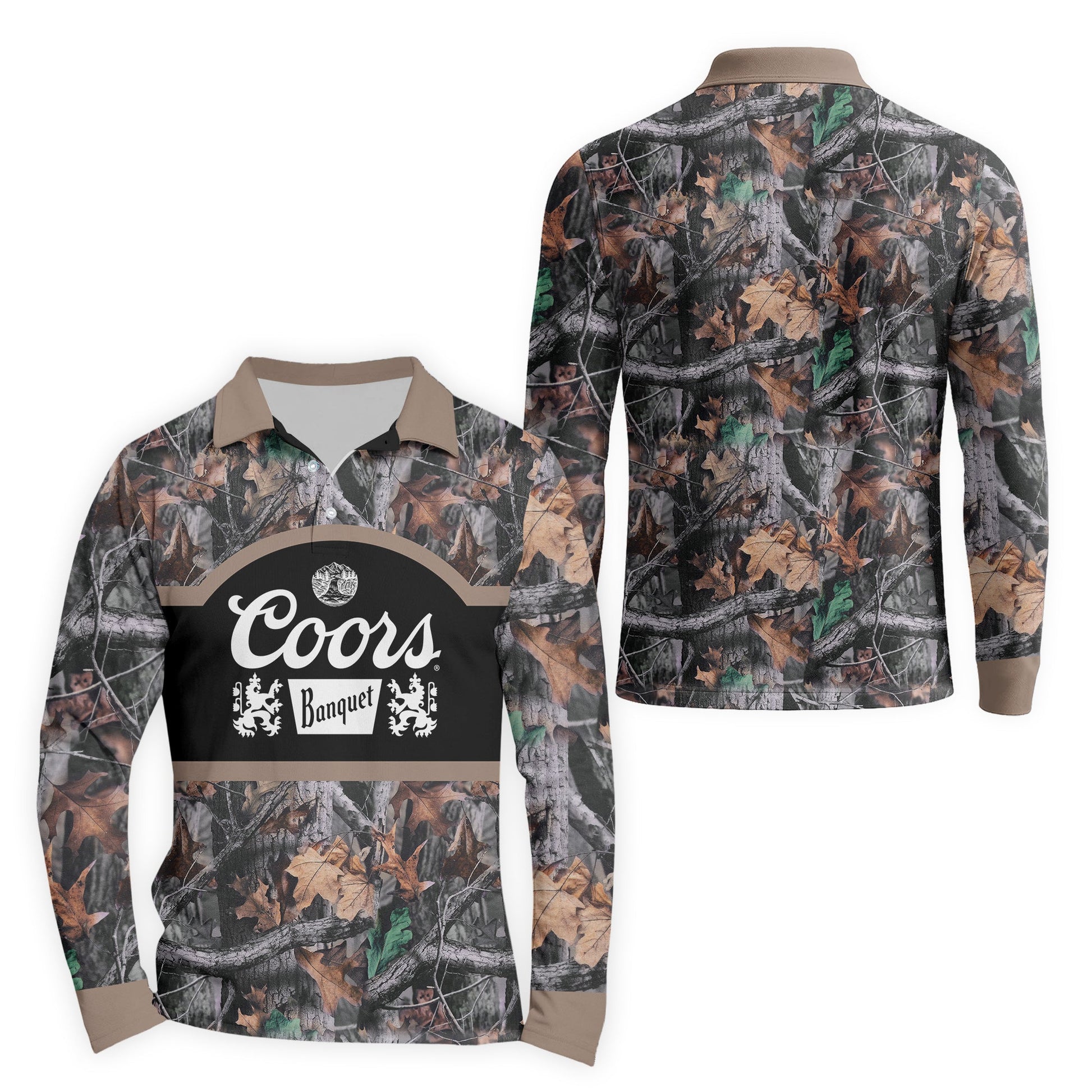 Coors Banquet Camouflage Golf Long Sleeve Polo Shirt