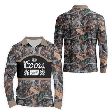  Coors Banquet Camouflage Golf Long Sleeve Polo Shirt