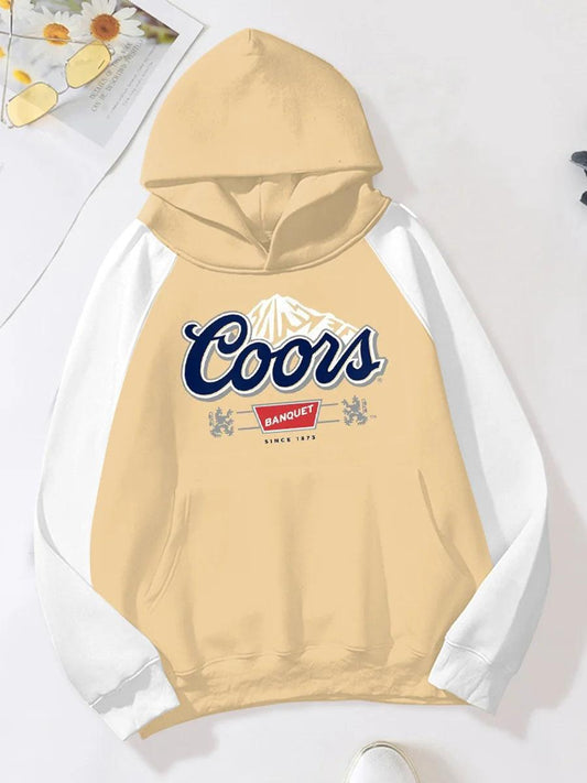 Coors Banquet Dark Cream And White Basic Hoodie