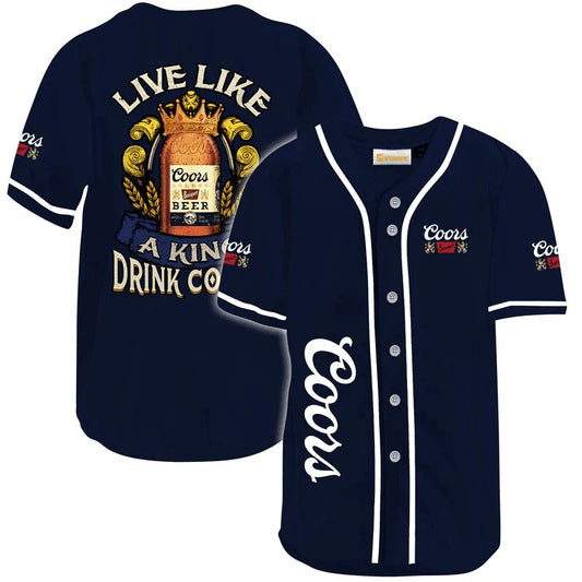 Coors Banquet Live Like A King Baseball Jersey - VinoVogue.com