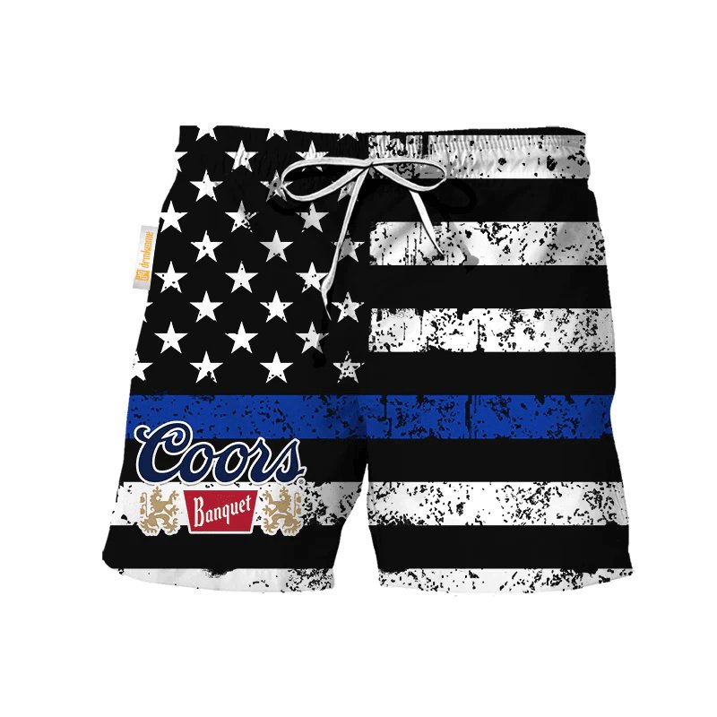 Coors Banquet USA Flag Swim Trunks - VinoVogue.com