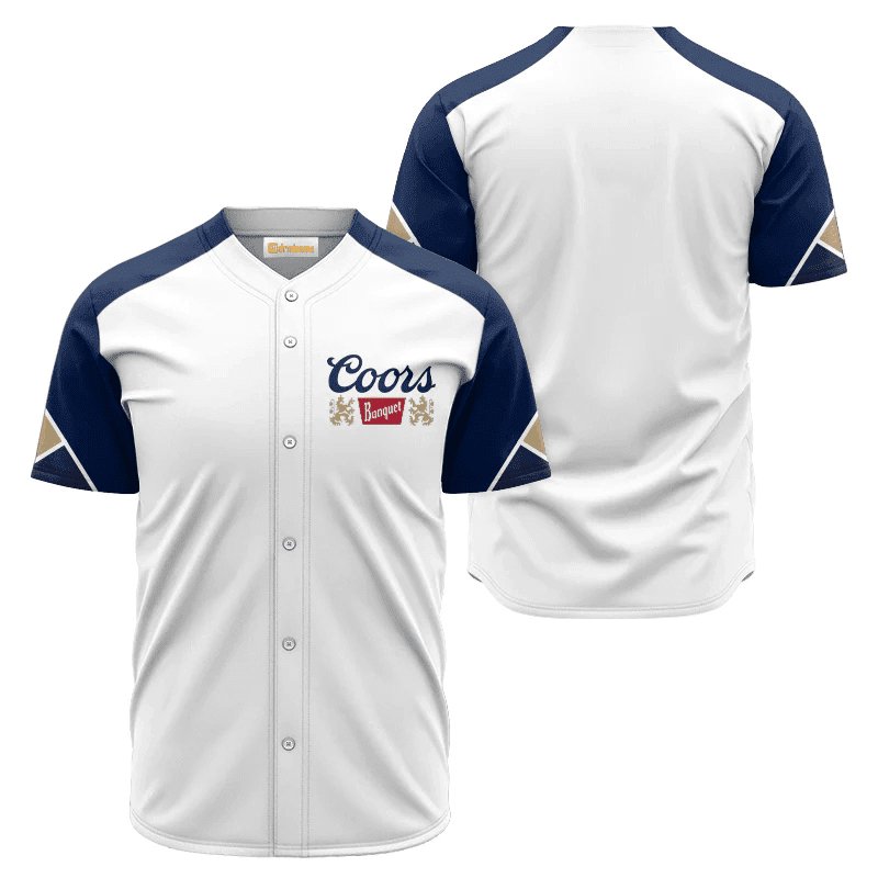 Coors Banquet White And Blue Jersey Shirt - VinoVogue.com