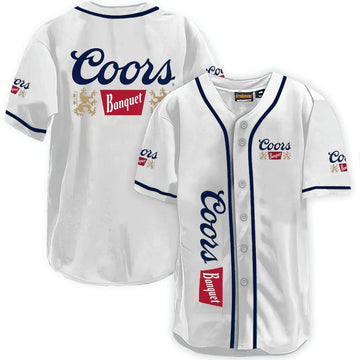 Coors Banquet White Baseball Jersey - VinoVogue.com