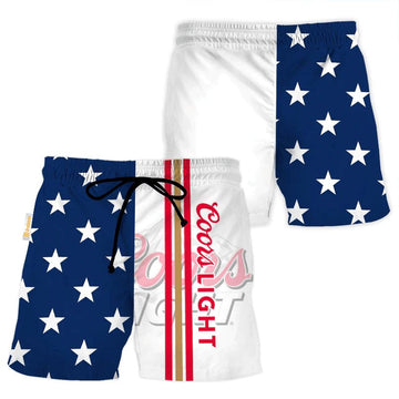 Coors Light American Flag Swim Trunks - VinoVogue.com