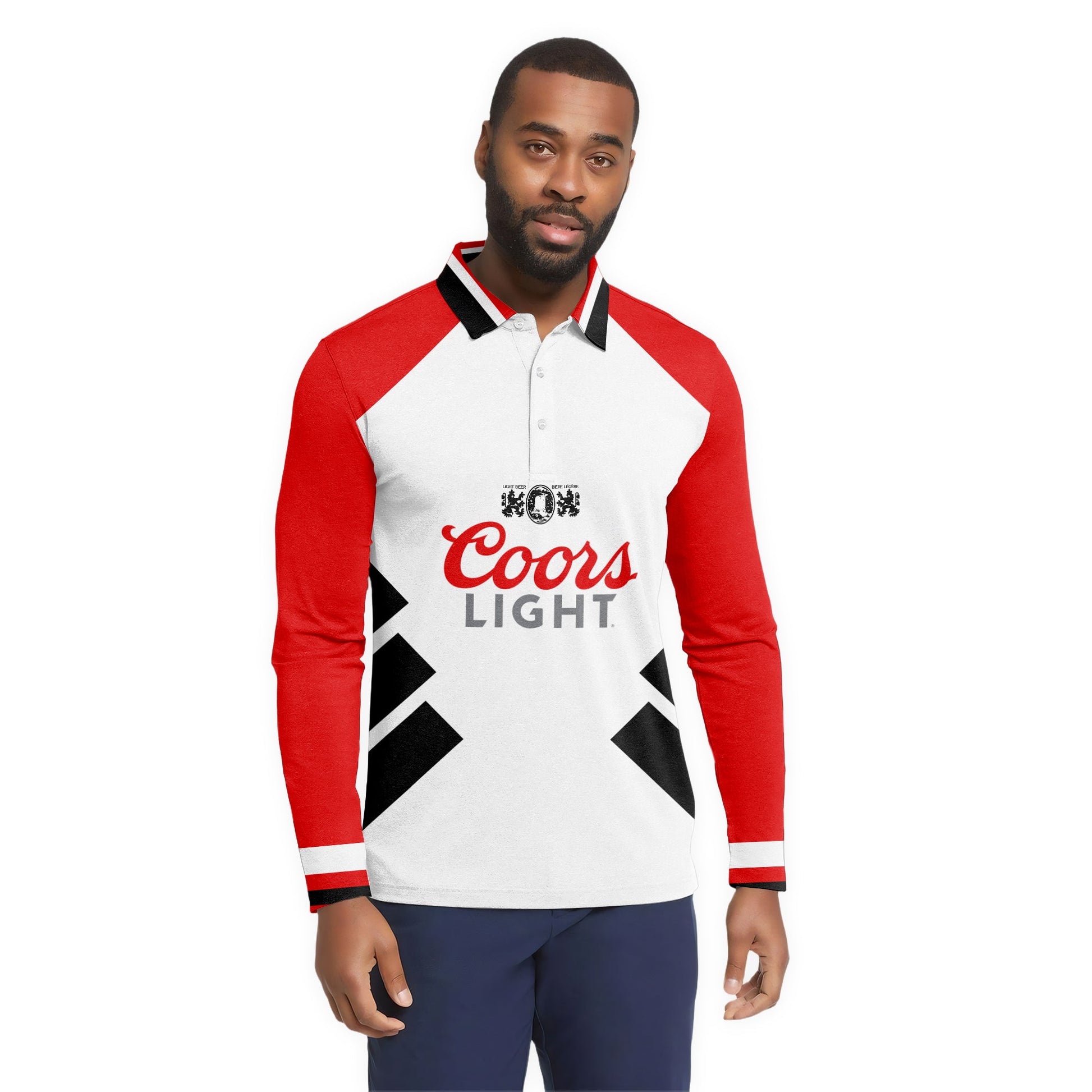  Coors Light Bold Line Golf Long Sleeve Polo Shirt