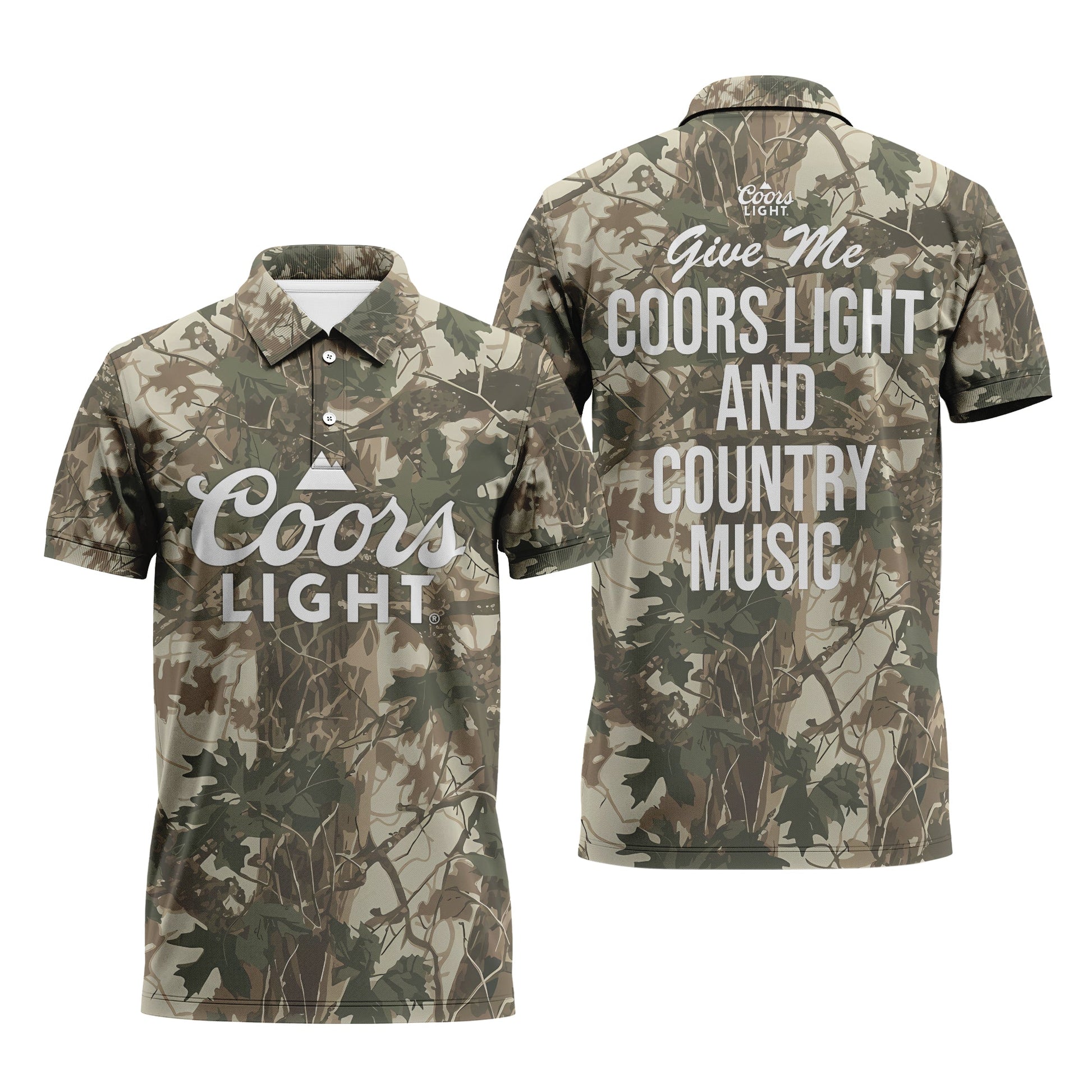 Coors Light Country Camo Polo Shirt