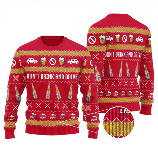 Coors Light Don't Drink And Drive Red Ugly Sweater - VinoVogue.com