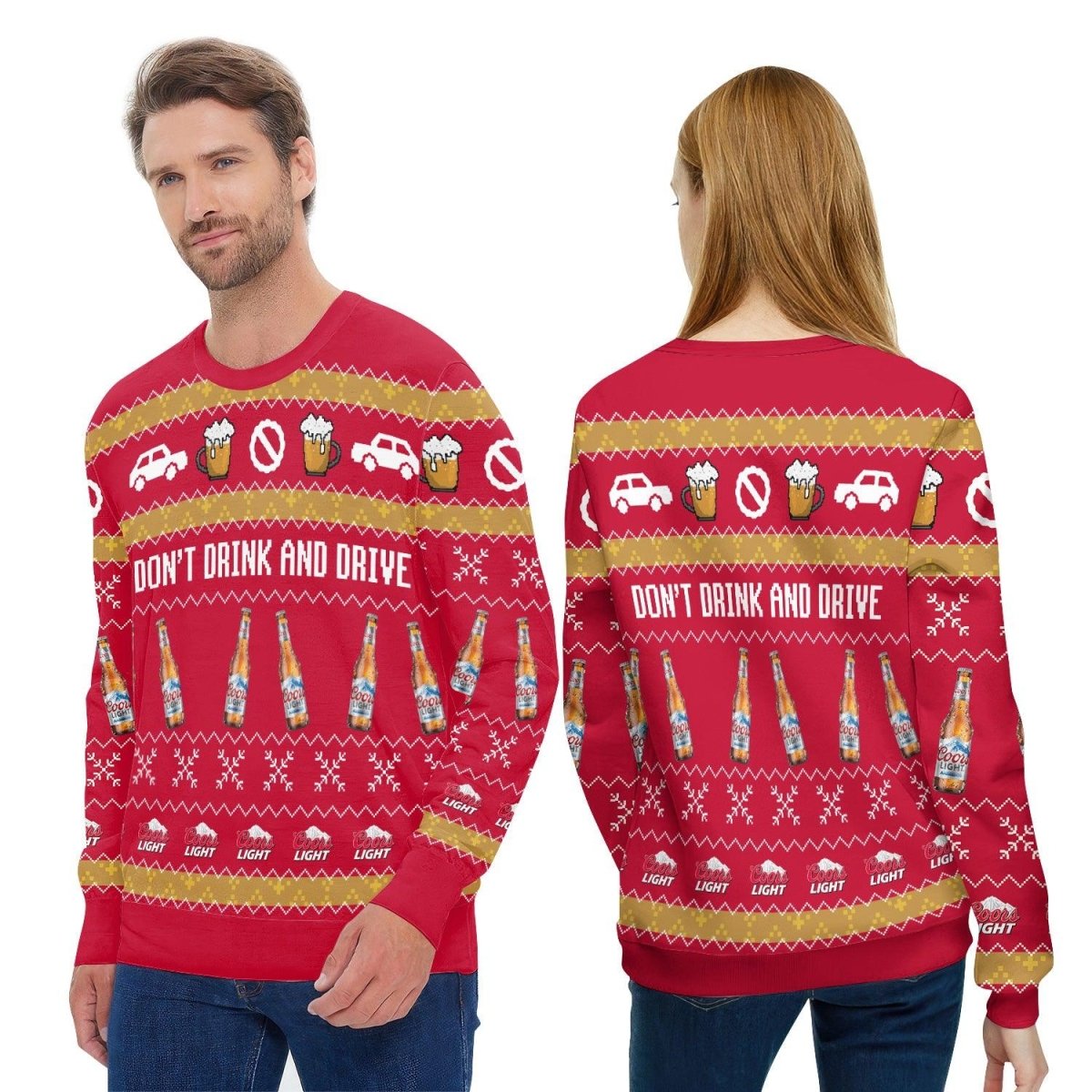 Coors Light Don't Drink And Drive Red Ugly Sweater - VinoVogue.com