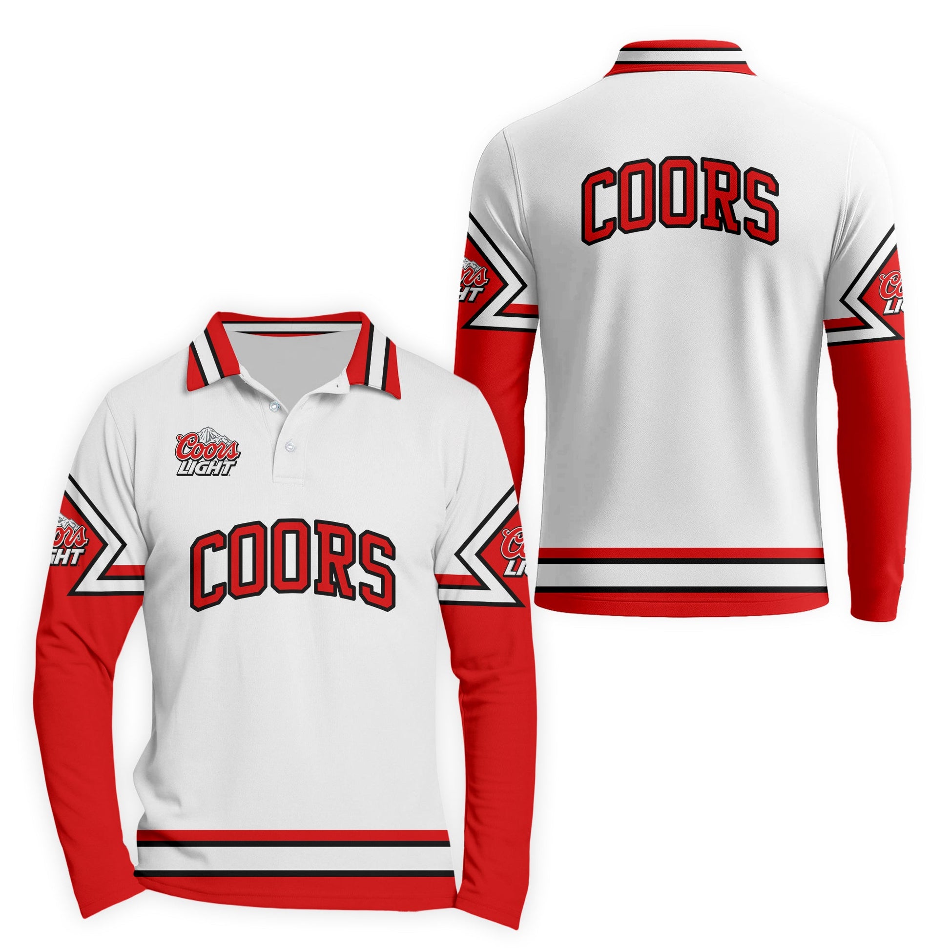  Coors Light Fieldcore Golf Long Sleeve Polo Shirt