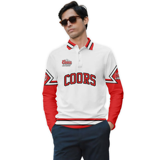  Coors Light Fieldcore Golf Long Sleeve Polo Shirt