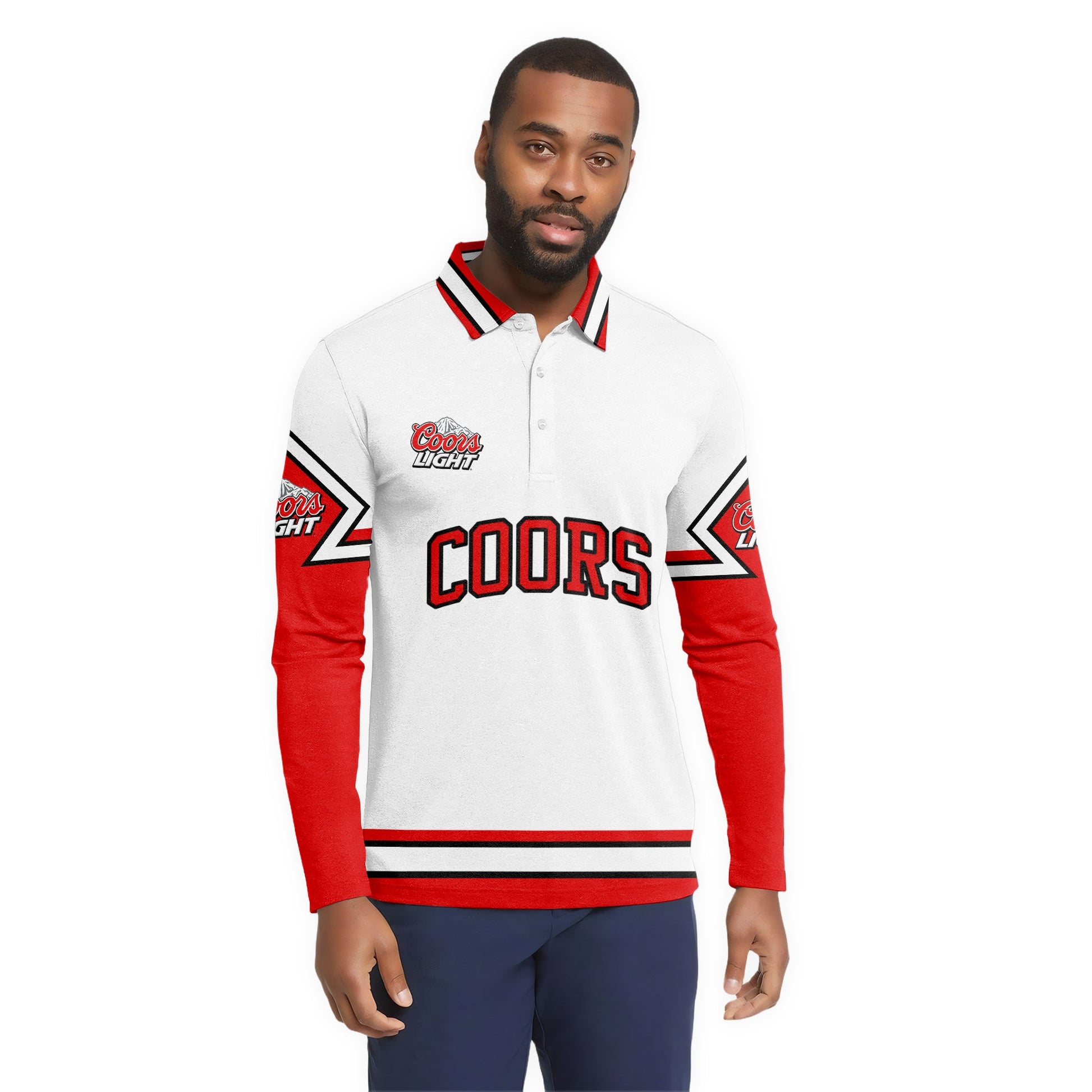  Coors Light Fieldcore Golf Long Sleeve Polo Shirt