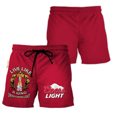 Coors Light Red Basic Swim Trunks - VinoVogue.com