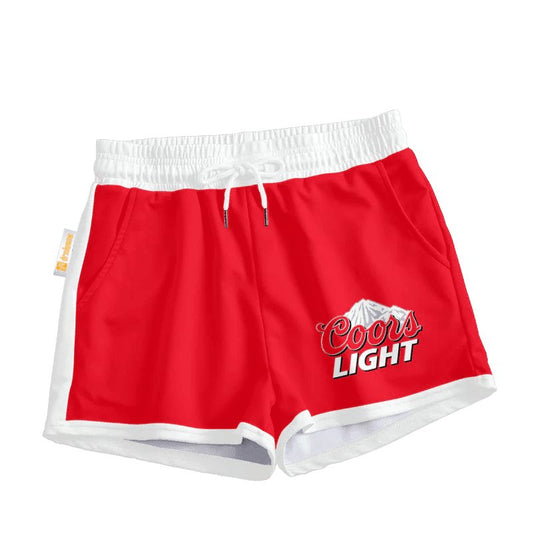 Coors Light Red Basic Women's Casual Shorts - VinoVogue.com