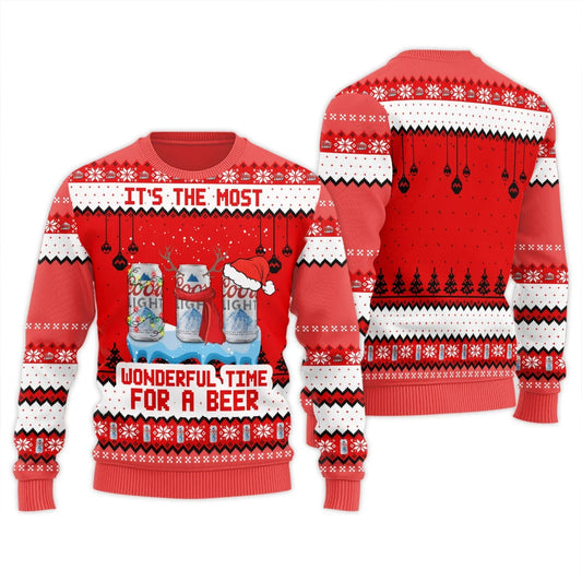 Coors Light The Most Wonderful Time Ugly Sweater
