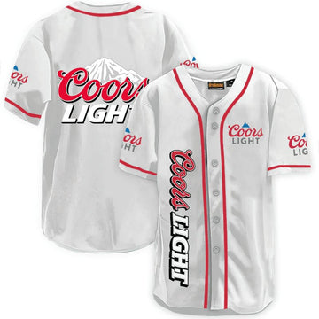 Coors Light White Baseball Jersey - VinoVogue.com