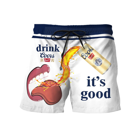 Drink Coors Banquet It's Good Swim Trunks - VinoVogue.com