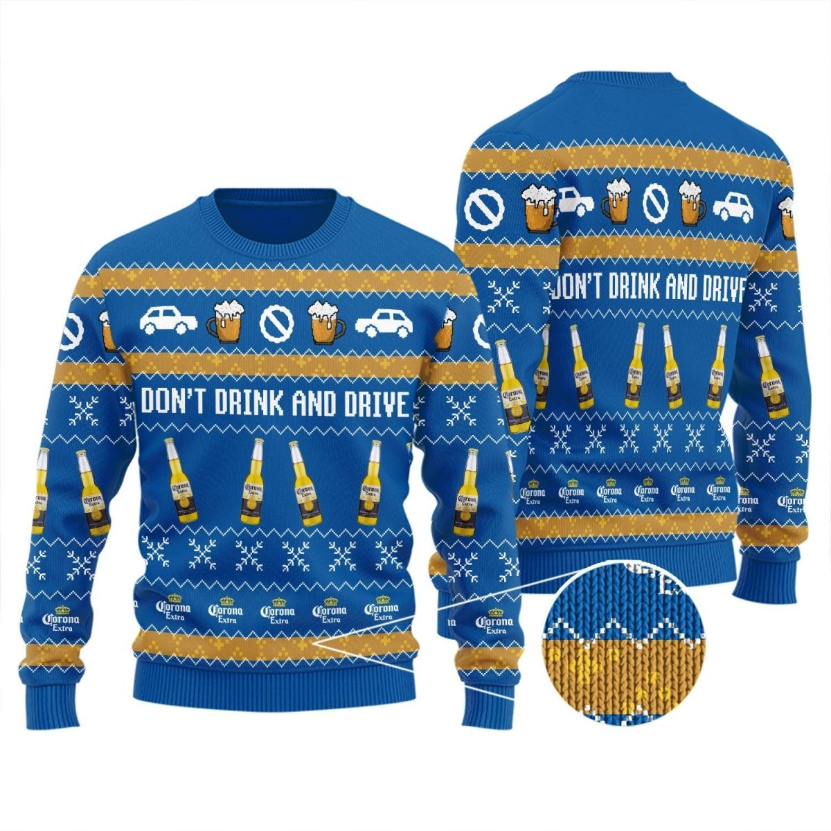 Corona Don't Drink And Drive Ugly Blue Sweater - VinoVogue.com