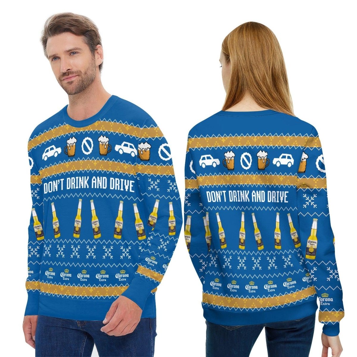 Corona Don't Drink And Drive Ugly Blue Sweater - VinoVogue.com