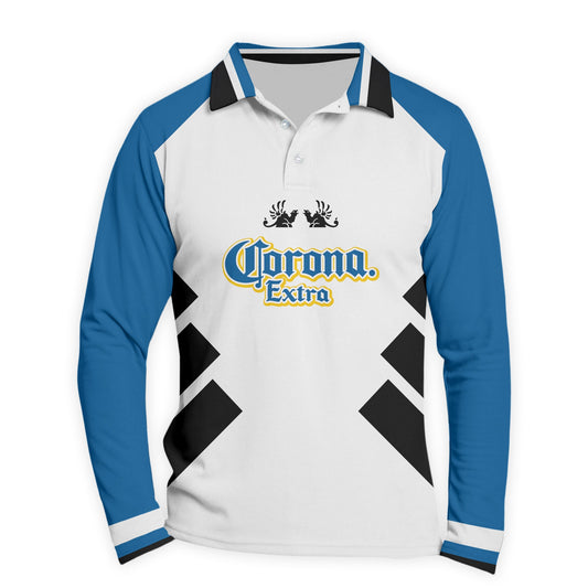  Corona Extra Bold Line Golf Long Sleeve Polo Shirt