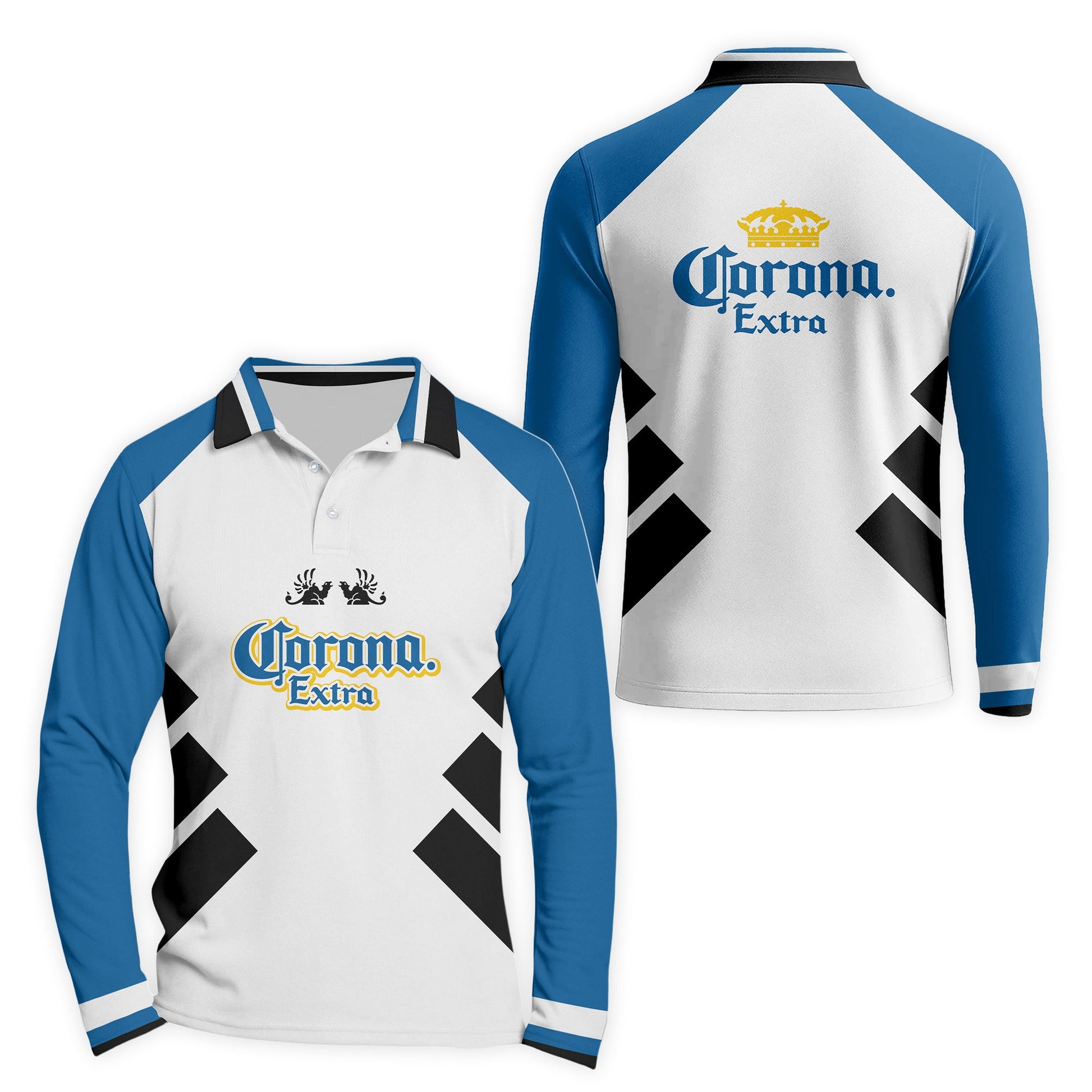  Corona Extra Bold Line Golf Long Sleeve Polo Shirt