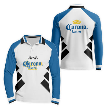  Corona Extra Bold Line Golf Long Sleeve Polo Shirt
