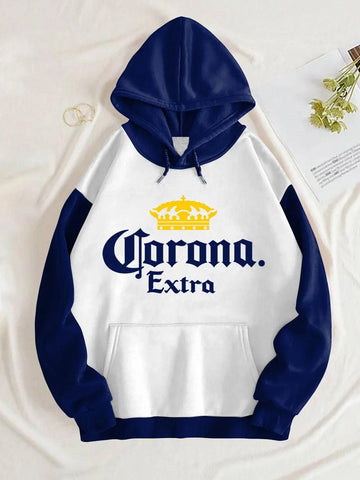 Corona Extra Midnight Blue And White Hoodie