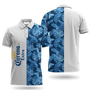 Corona Extra Swiss Cheese Leaf Polo Shirt - VinoVogue.com