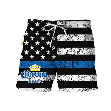 Corona Extra USA Flag Swim Trunks - VinoVogue.com