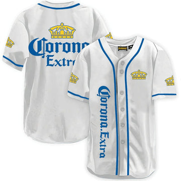 Corona Extra White Baseball Jersey - VinoVogue.com