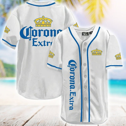 Corona Extra White Baseball Jersey - VinoVogue.com