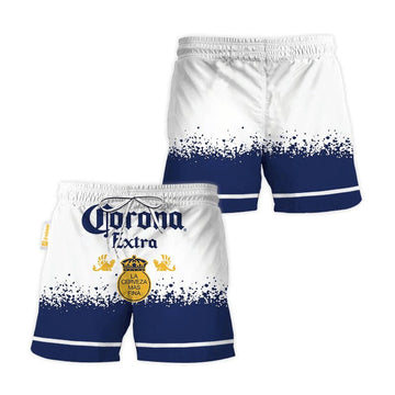 Corona Extra White Blue Basic Swim Trunks - VinoVogue.com