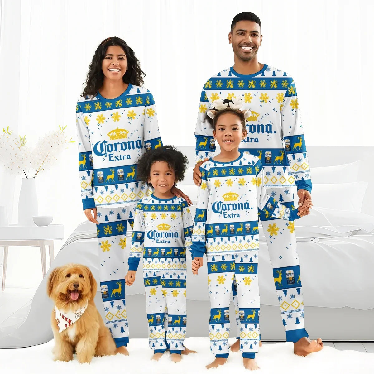 Corona Extra Winter Christmas Family Pajamas Set