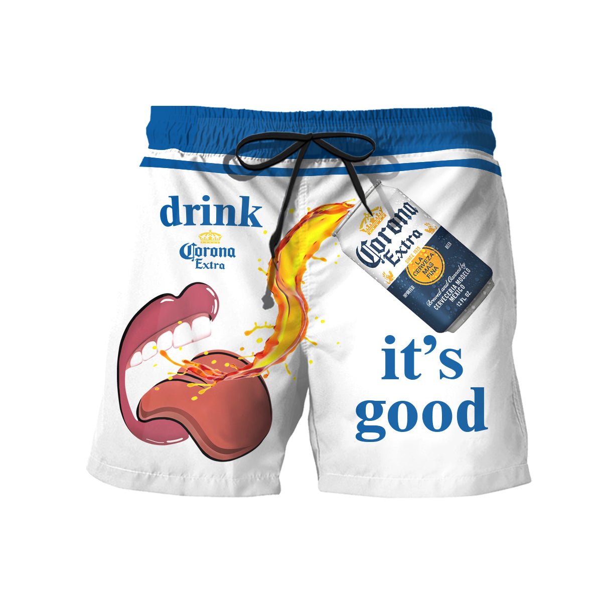 Drink Corona Extra It's Good Swim Trunks - VinoVogue.com