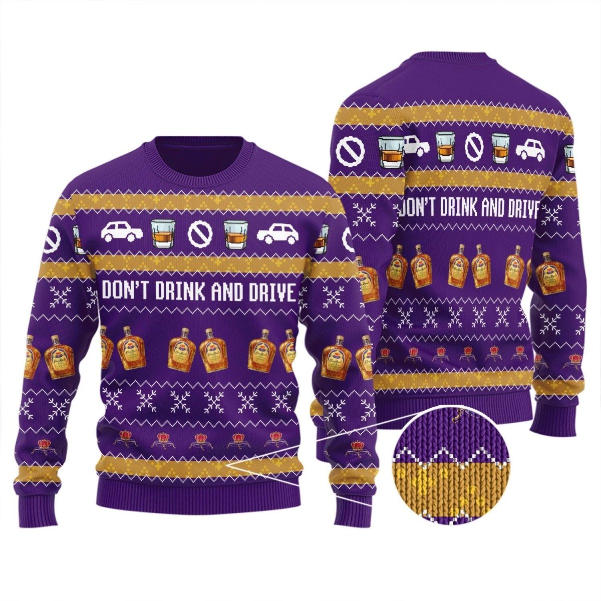 Crown Royal Don't Drink And Drive Ugly Sweater - VinoVogue.com