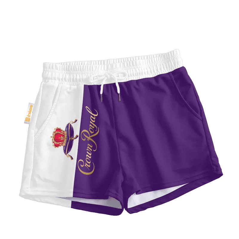 Crown Royal Purple And White Basic Women's Casual Shorts - VinoVogue.com