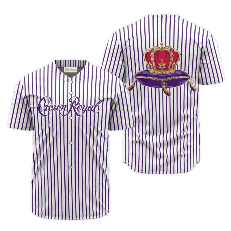 Crown Royal Purple And White Striped Jersey Shirt - VinoVogue.com