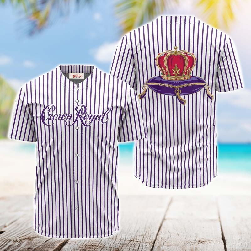 Crown Royal Purple And White Striped Jersey Shirt - VinoVogue.com