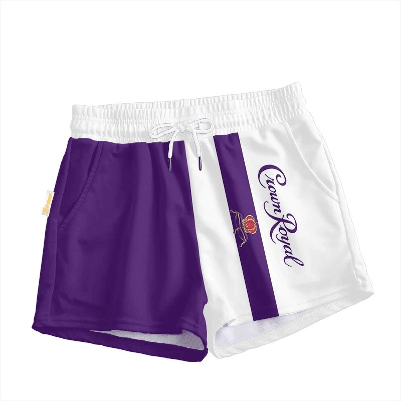 Crown Royal Purple And White Women's Casual Shorts - VinoVogue.com