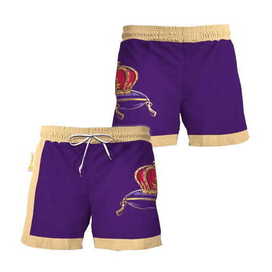 Crown Royal Purple Beige Basic Swim Trunks - VinoVogue.com