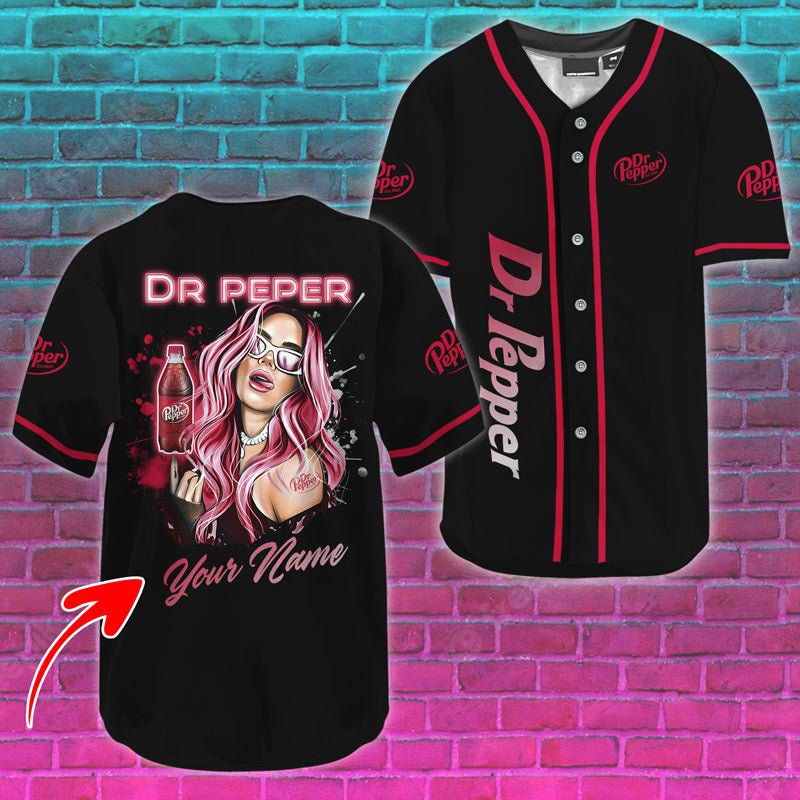 Personalized Dr Pepper's Sweet Lady Baseball Jersey - VinoVogue.com