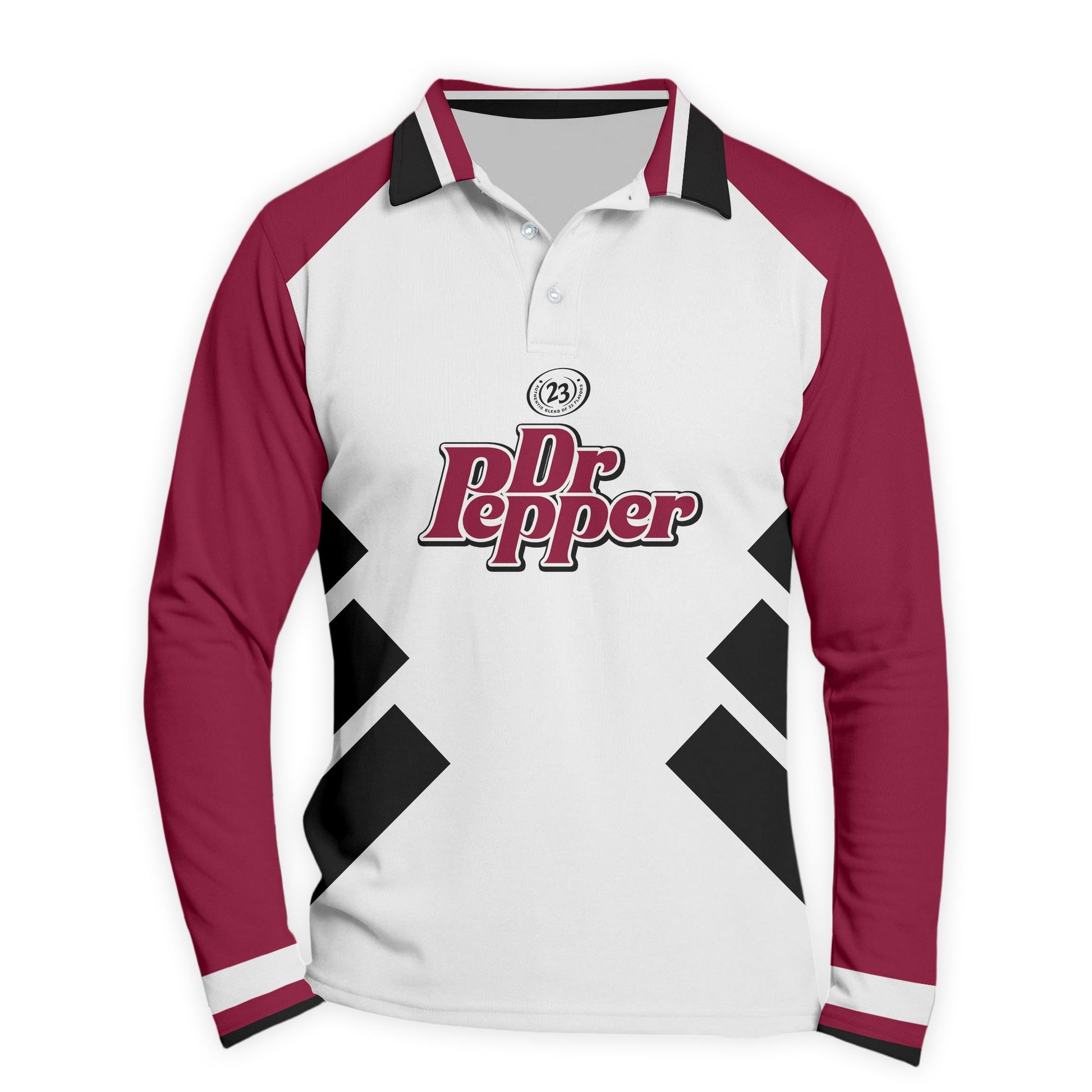  Dr Pepper Bold Line Golf Long Sleeve Polo Shirt