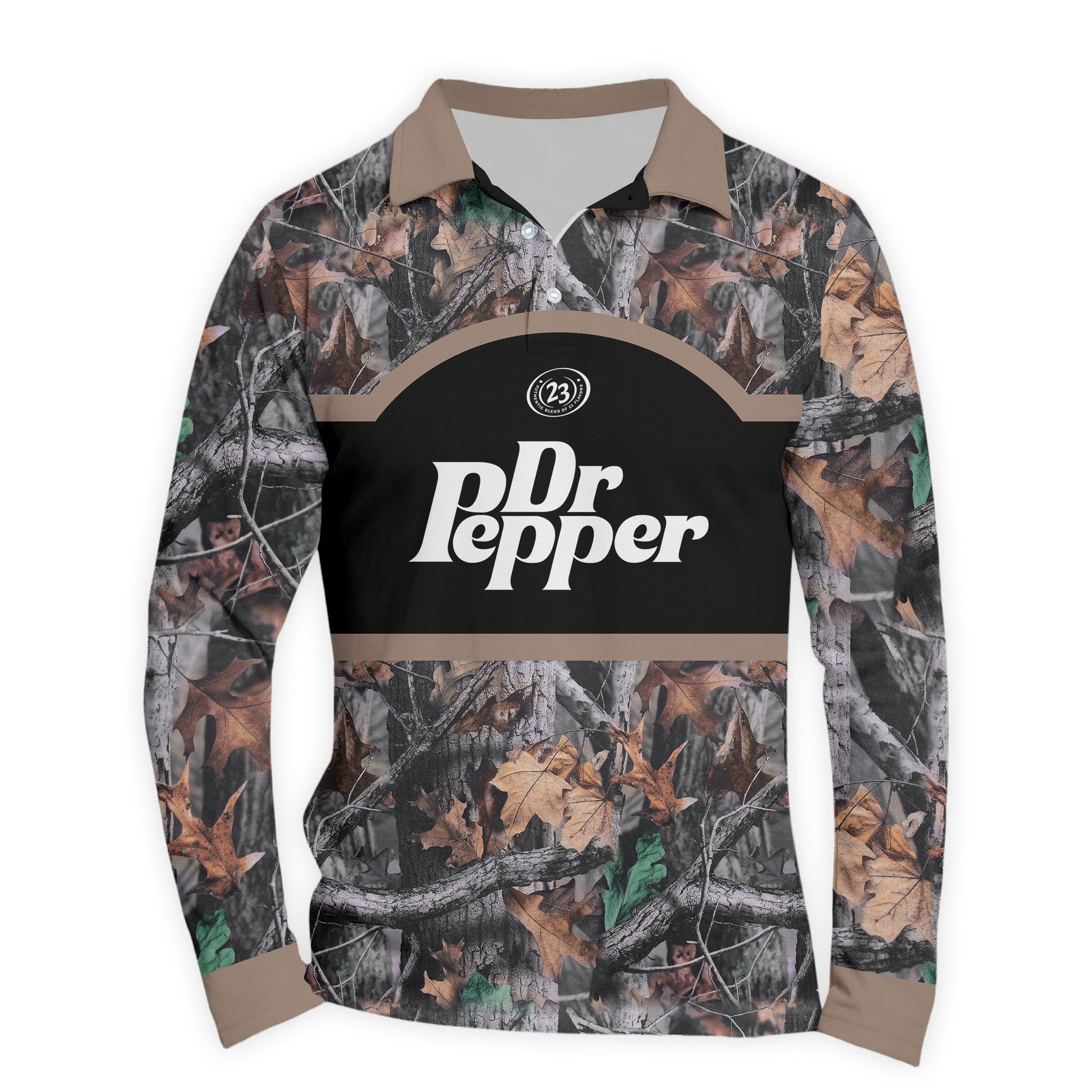  Dr Pepper Camouflage Golf Long Sleeve Polo Shirt