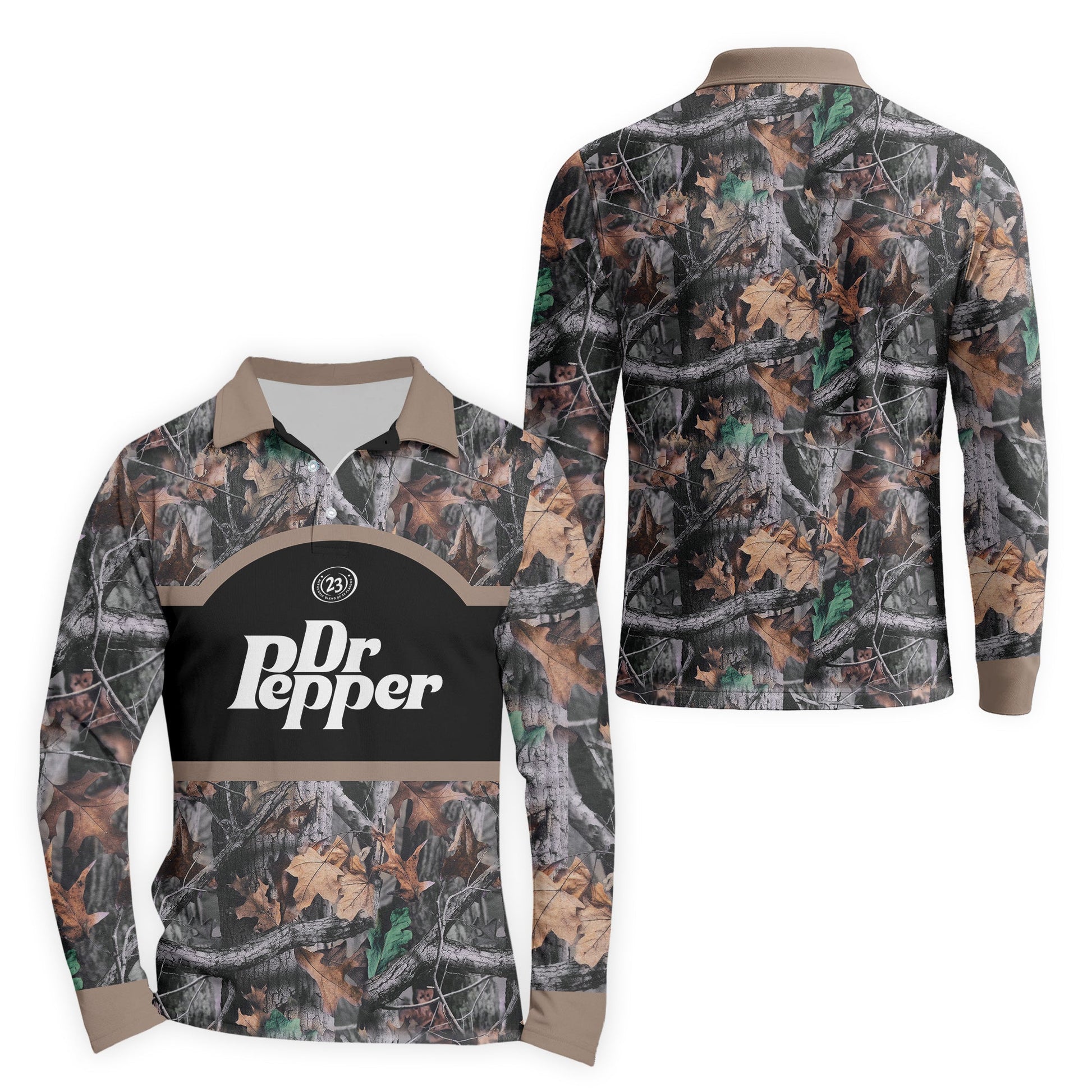  Dr Pepper Camouflage Golf Long Sleeve Polo Shirt